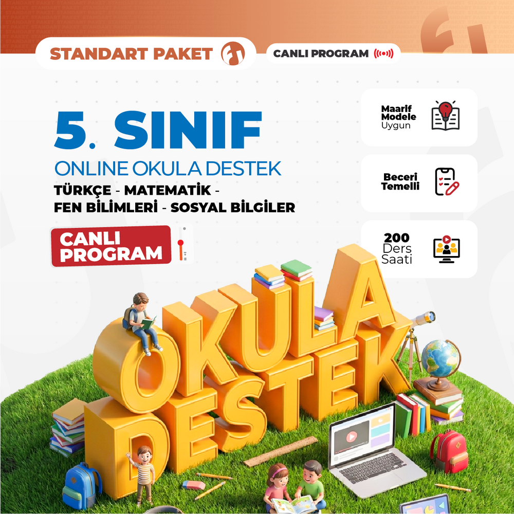 5. Sınıf Online Okula Destek 2027 Standart Paket | Canlı Program