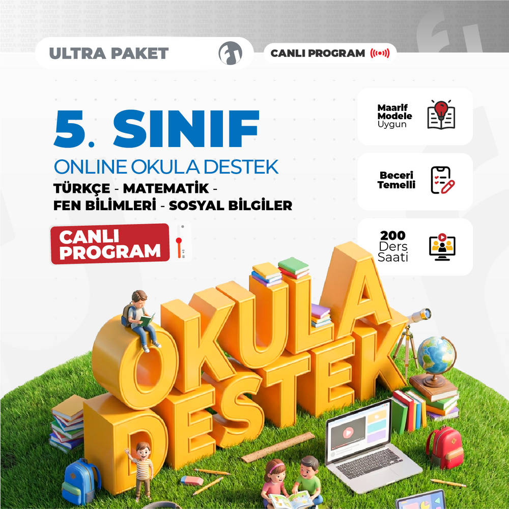 5. Sınıf Online Okula Destek 2027 Ultra Paket | Canlı Program