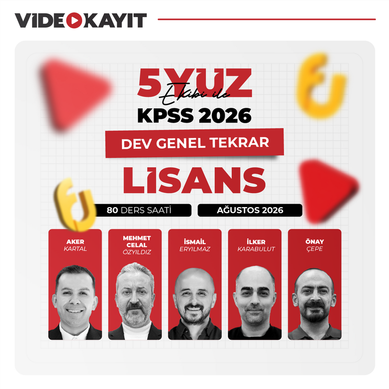 Farklı KPSS - 5YÜZ Ekibi ile Genel Yetenek Genel Kültür 2026 DEV Genel Tekrar | Video Kayıt