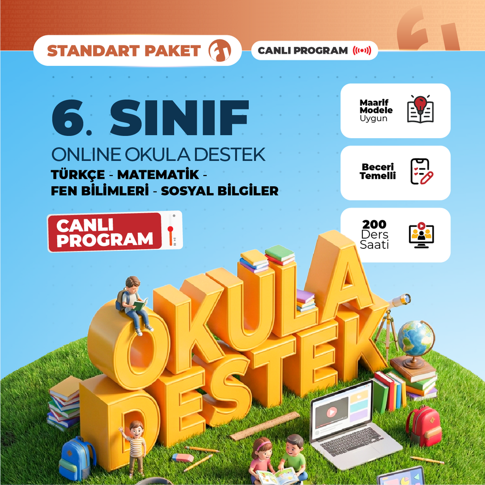 6. Sınıf Online Okula Destek 2027 Standart Paket | Canlı Program