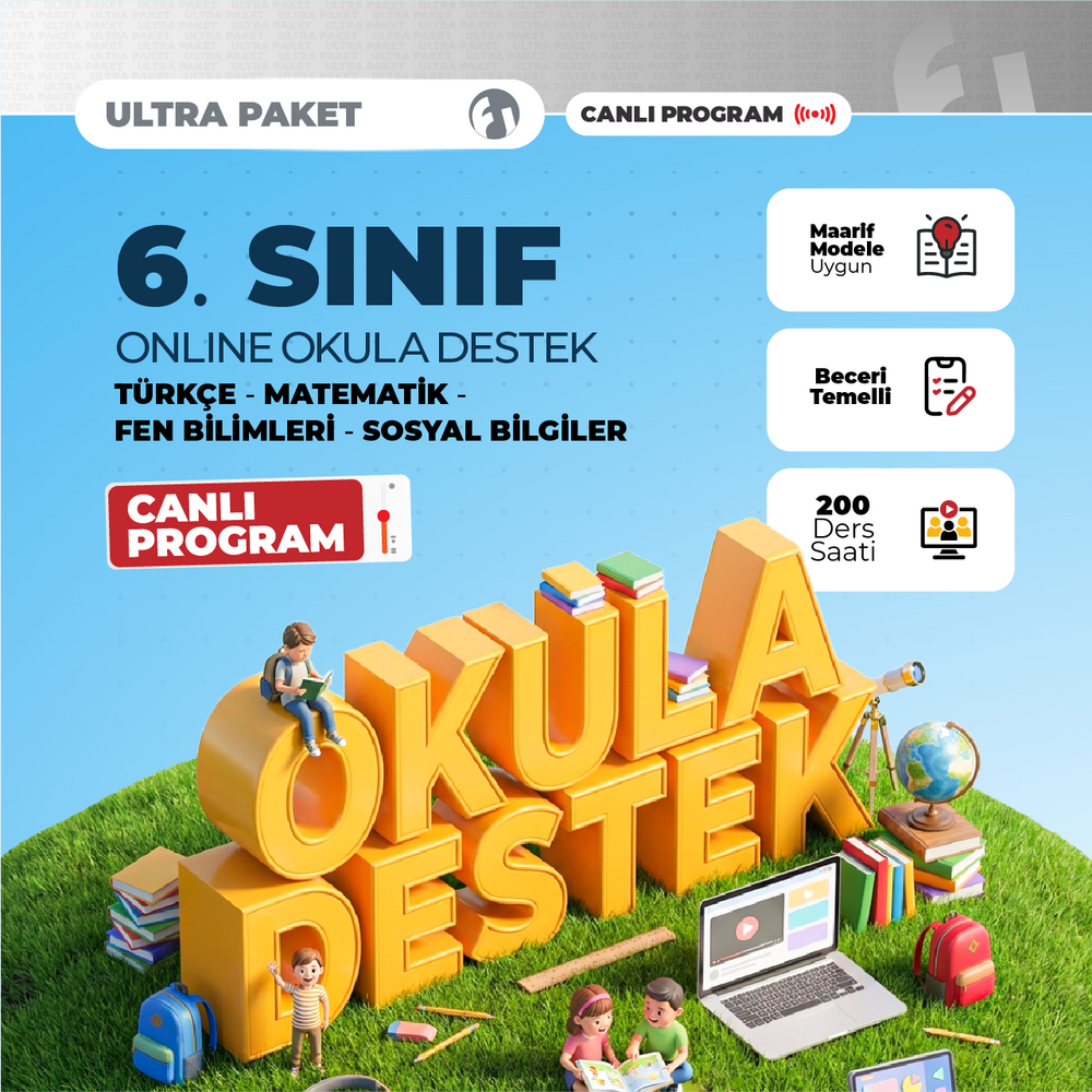 6. Sınıf Online Okula Destek 2027 Ultra Paket | Canlı Program