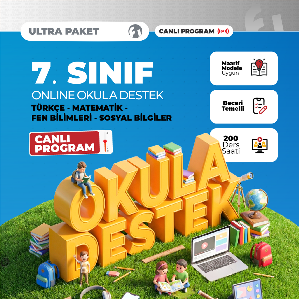 7. Sınıf Online Okula Destek 2027 Ultra Paket | Canlı Program