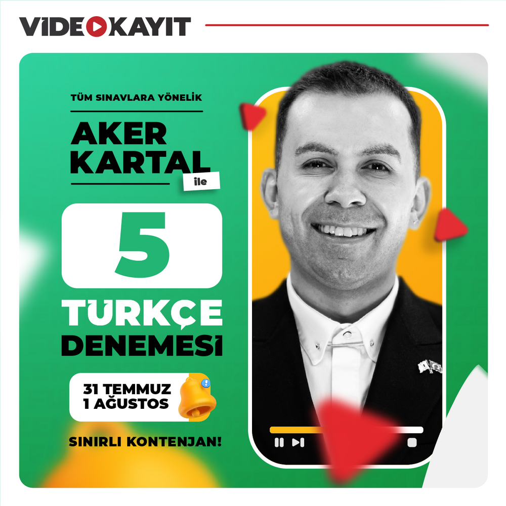 Aker KARTAL ile 5 KPSS Türkçe Denemesi | Video Kayıt
