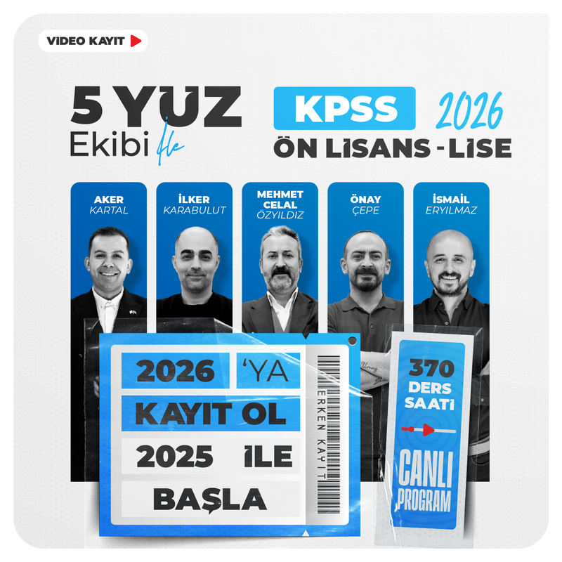Farklı KPSS - Genel Yetenek Genel Kültür KPSS GYGK Lise Ön Lisans 2026 | Video Kayıt