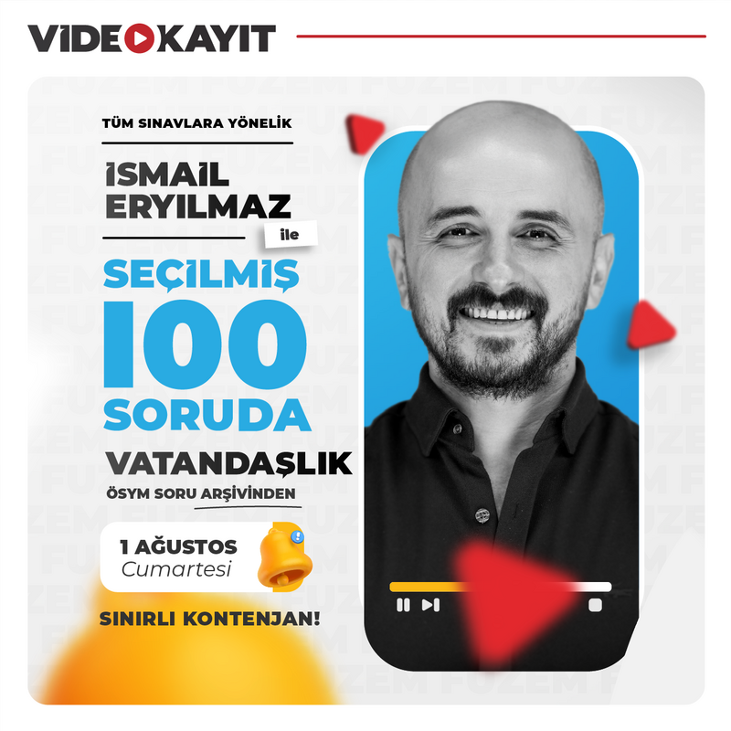 Farklı KPSS - İsmail Eryılmaz ile Seçilmiş 100 Soruda Vatandaşlık | Video Kayıt