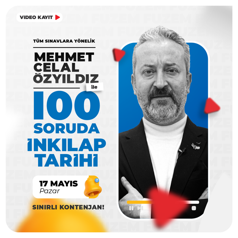 Farklı KPSS - Mehmet Celal ÖZYILDIZ ile 100 Soruda İnkılap Tarihi | Video Kayıt