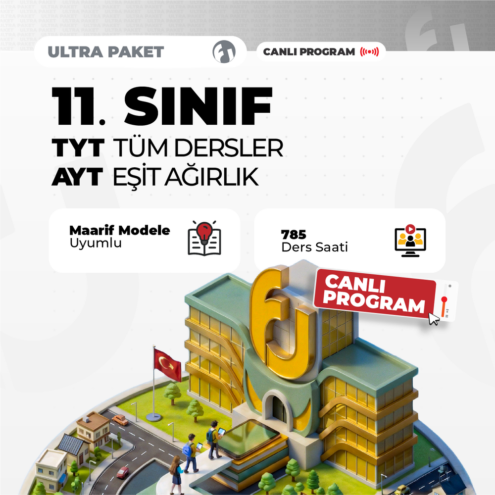 TYT Tüm Dersler + 11.Sınıf AYT Eşit Ağırlık 2027 Ultra Paket | Canlı Program