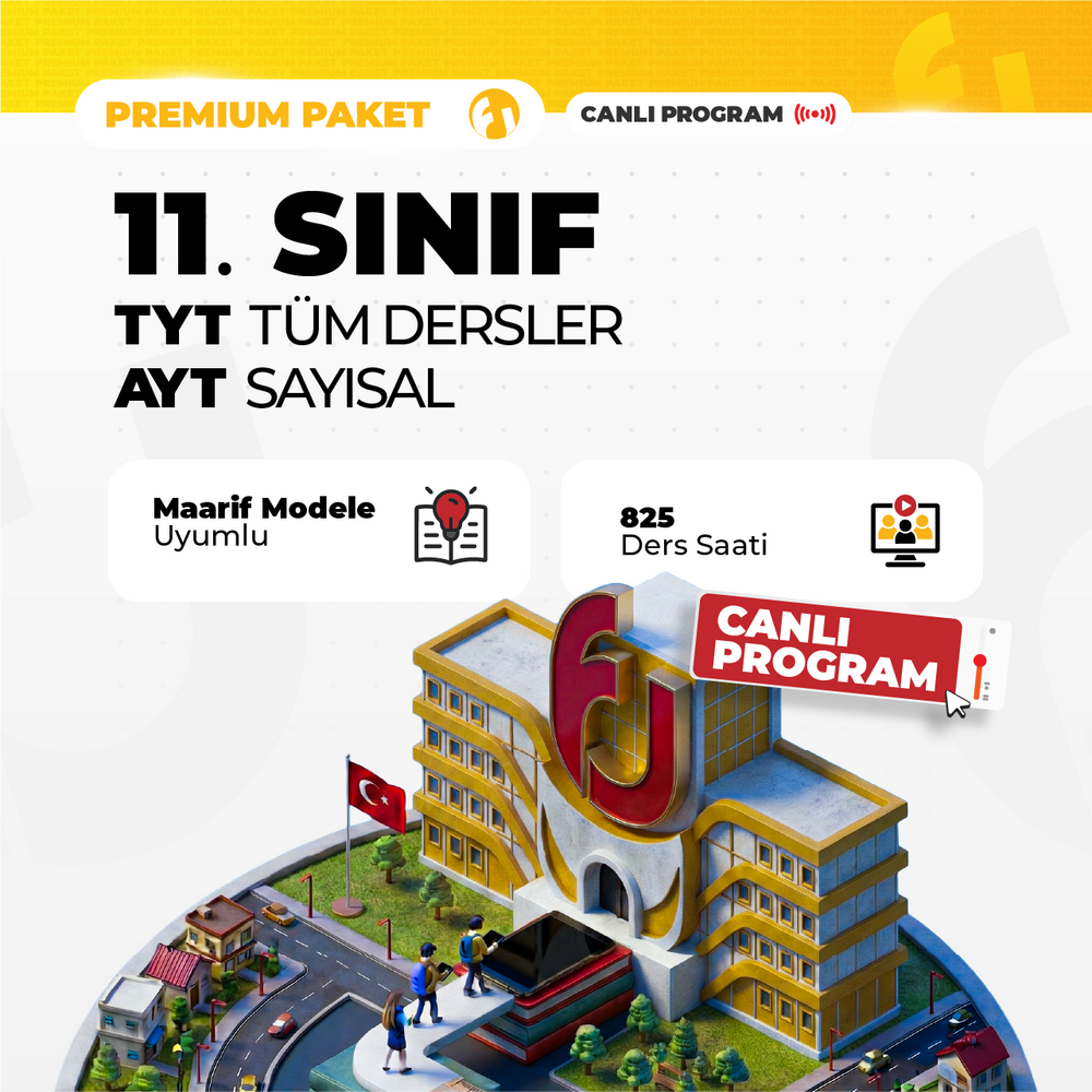 TYT Tüm Dersler + 11. Sınıf AYT Sayısal 2027 Premium Paket | Canlı Program