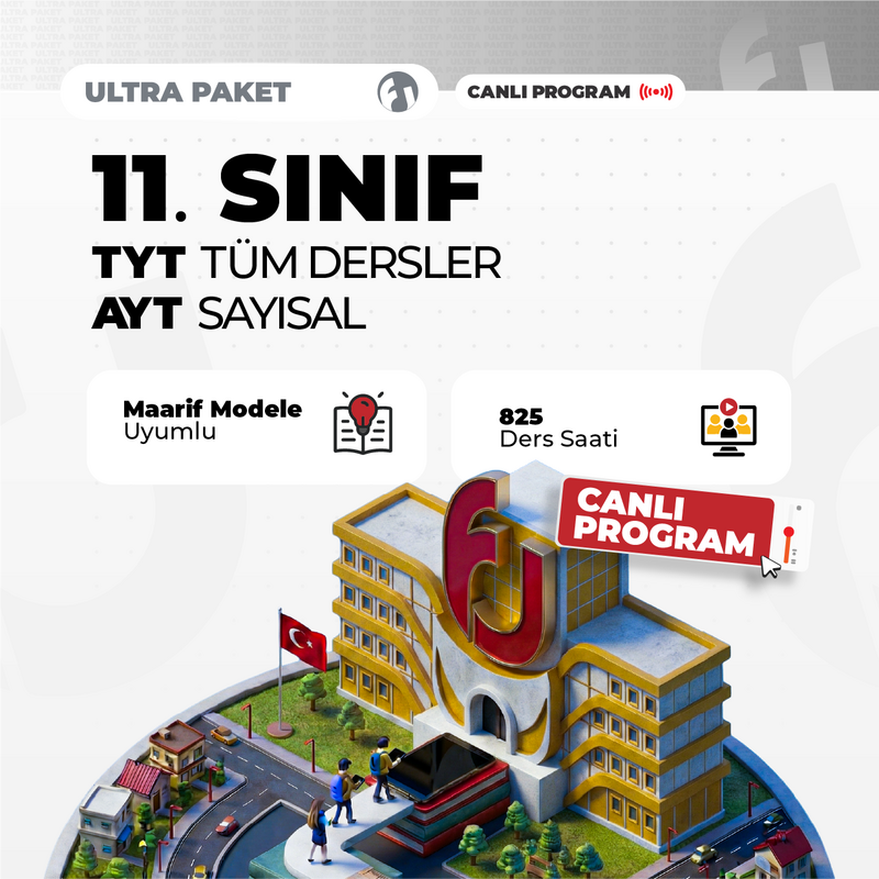Farklı YKS - TYT Tüm Dersler + 11. Sınıf AYT Sayısal 2027 Ultra Paket | Canlı Program