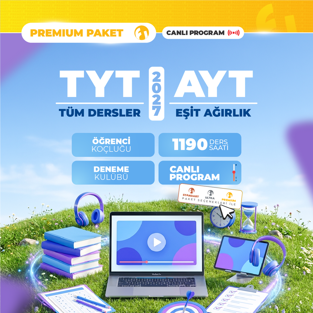 TYT Tüm Dersler + AYT Eşit Ağırlık 2027 Premium Paket | Canlı Program