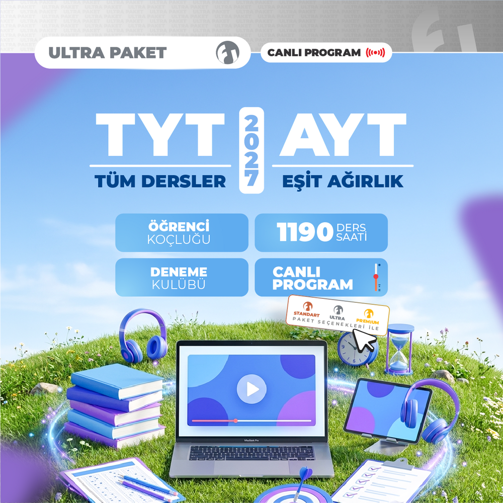 TYT Tüm Dersler + AYT Eşit Ağırlık 2027 Ultra Paket | Canlı Program
