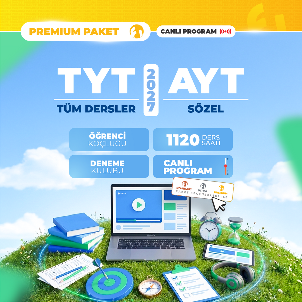 TYT Tüm Dersler + AYT Sözel 2027 Premium Paket | Canlı Program